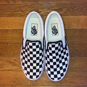 Vans Black And Off-White Checkerboard Slip-Ons